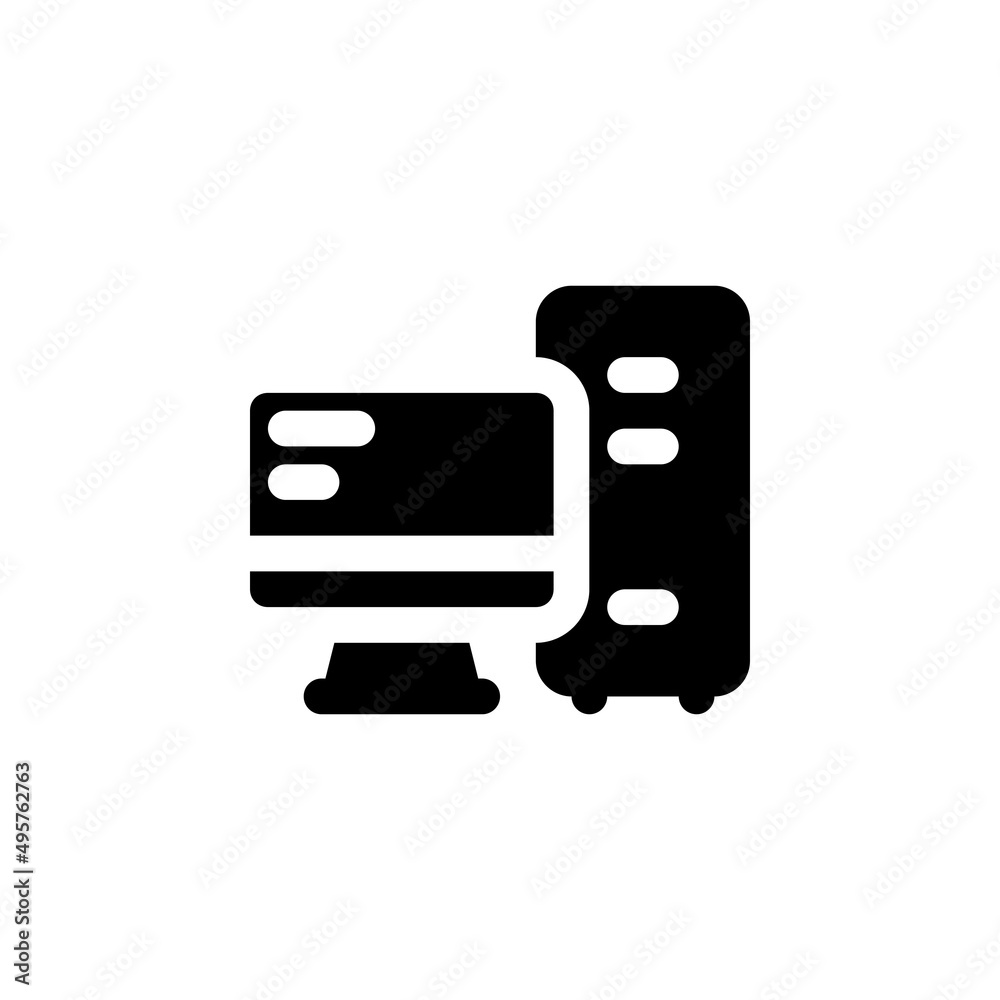 Poster computer vector icon. computer component icon solid style. perfect use for logo, presentation, websi