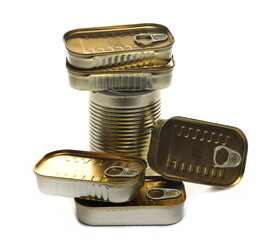 Sealed tin can isolated on white  