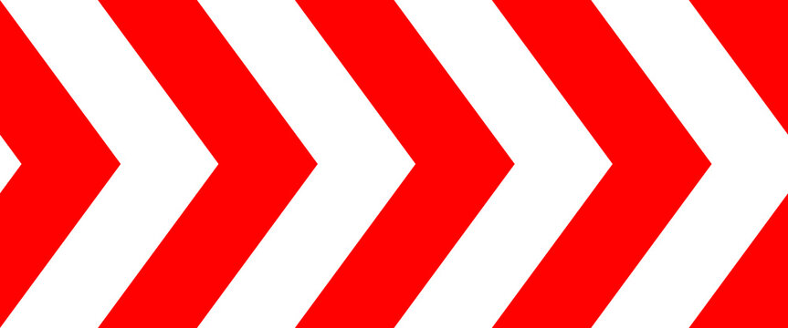 red and white chevron road sing, vector illustration