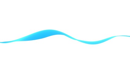 3d abstract wavy isolated background. Colored blue wave or line in the flow of motion and vibration on an empty white background.