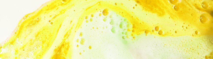 Yellow Foam Background. Aqua Abstract. Handmade Art. The Foam Pattern. Bright Texture. Splash Emotions Artistic.