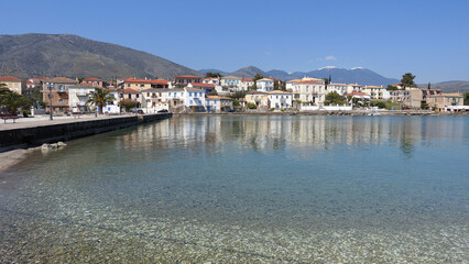 Fototapeta na wymiar Traditional and picturesque village of Galaxidi famous for marine history and neoclassic architecture, Greece