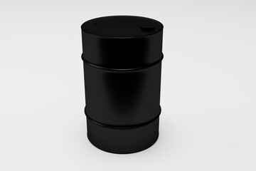 Black oil tank isolated on a light background, 3d rendering