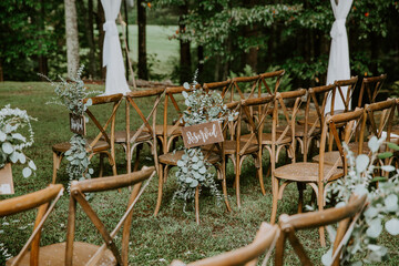 South Carolina Backyard wedding seats reserved