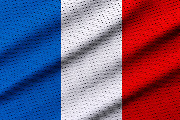 France flag on texture sports. Horizontal sport theme poster, greeting cards, headers, website and app. Background for patriotic and national design