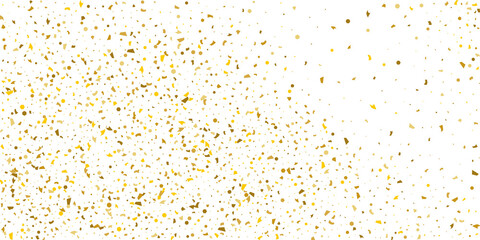 Fototapeta na wymiar Golden glitter confetti on a white background. Illustration of a drop of shiny particles.