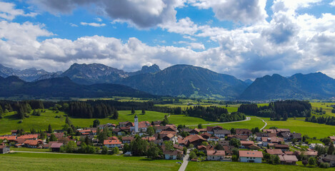 Fototapeta na wymiar Small village of Eisenberg in Bavaria Germany - the German Alps