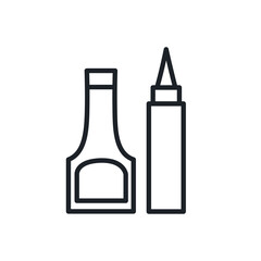 Ketchup and mustard bottles icon. Fast food isolated icons