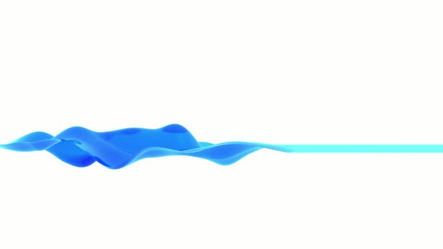 3d abstract wave background. Color wavy line in motion flow on empty white isolate backdrop.