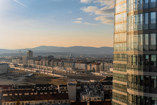 Beautiful View Of Modern Buildings In Vienna Cityscape