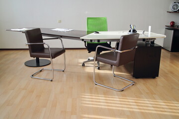 large boss desk in the office