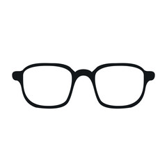 Fototapeta premium Eye glasses vector icon. Illustration flat style, silhouette isolated on white.