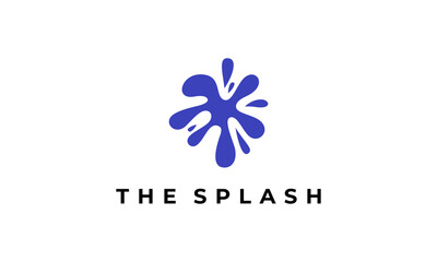 vector graphic illustration logo design for abstract pictogram splash in blue color