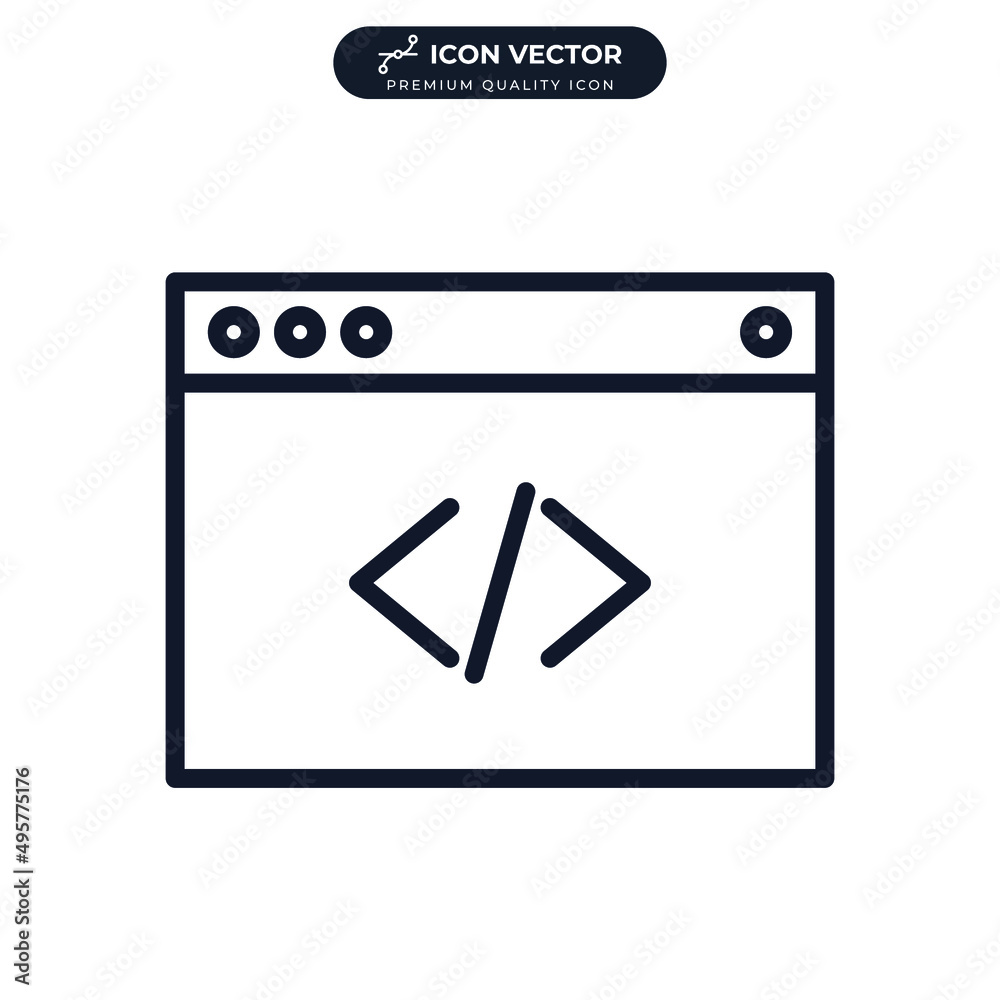 Wall mural coding icon symbol template for graphic and web design collection logo vector illustration