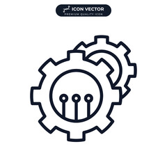 gear setting icon symbol template for graphic and web design collection logo vector illustration