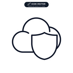 cloud protection icon symbol template for graphic and web design collection logo vector illustration