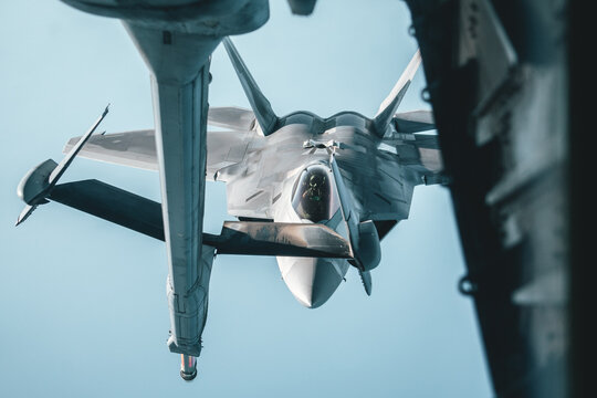 Pilot on the mission high in the sky in the cockpit of a Jetfighter