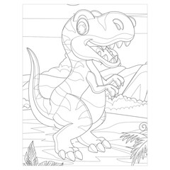 Fototapeta na wymiar Dinosaur coloring pages for kids