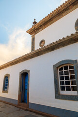 Church of the sanctuary of Bom Jesus of Matosinhos at Congonhas, Minas Gerais, Brazil and Statues...