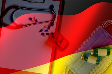 Germany flag and medical instrument.