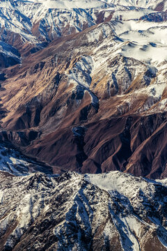 Aerial view of the Andes mountain range