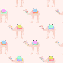 Seamless pattern with camels