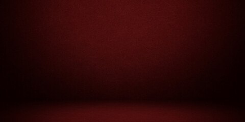 Empty red color studio room background, can use for background and product display