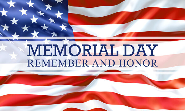 Memorial Day is observed each year in May. it is a federal holiday in the USA for honoring and mourning the military personnel who have died in the performance of their military duties. 3D Rendering