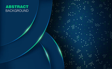 Abstract 2D Blue-Green Circle With Points Background