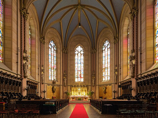 Olomouc, Czech Republic. Choir, apse and altar of St. Wenceslas Cathedral. The cathedral was...