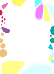 Decorative frame design, colorful illustration,retro  design horizontal banner.