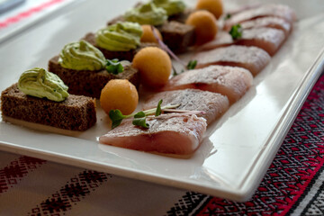 canape with salmon