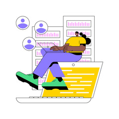 Management information system abstract concept vector illustration. Coordination of organization, analysis of information, monitoring employees, progress visualization abstract metaphor. © Vector Juice