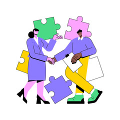 Partnership abstract concept vector illustration. Partnership and agreement, cooperation and teamwork, business partner, open a firm together, professional collaboration abstract metaphor.