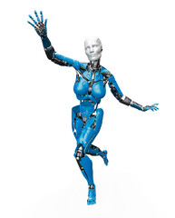 amazing robot is running desperately