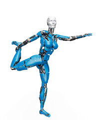 amazing robot is stretching