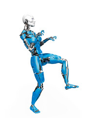 amazing robot is walking like a monster on halloween