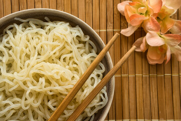 Gluten free Japanese food. Shirataki konjac noodles