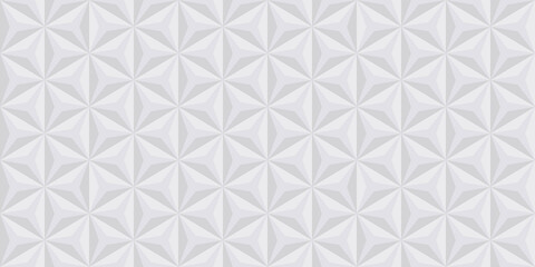 Triangle Geometric White 3D Background. Polygon Shape Pattern Backdrop. Grey Mosaic Geometry Pattern. Triangular Creative Template. Abstract Modern Wallpaper Design. Vector Illustration