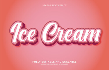 editable text effect, Ice Cream style