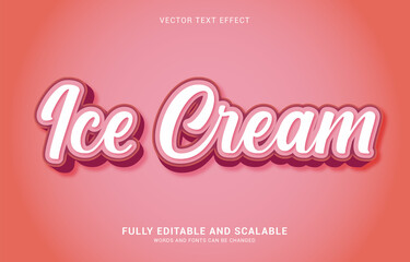 editable text effect, Ice Cream style