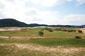 Obraz premium Sindu-ri Coastal Sand Hills in Taean-gun, South Korea.