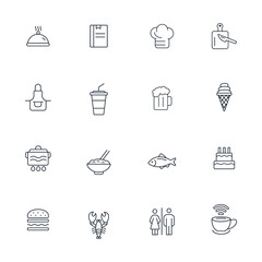 Restaurant & food icons set . Restaurant & food pack symbol vector elements for infographic web