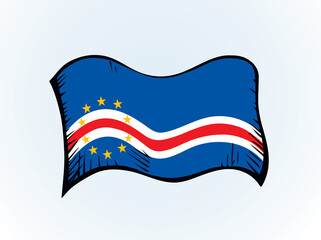 Cape verde flag. Vector drawing icon