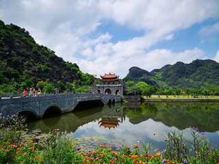 Beautiful view of the Hoa Lu ancient capital of Vietnam
