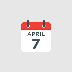 calendar - April 7 icon illustration isolated vector sign symbol