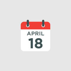 calendar - April 18 icon illustration isolated vector sign symbol