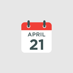 calendar - April 21 icon illustration isolated vector sign symbol