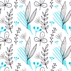 watercolor easter patterns with flowers bunnies and eggs