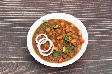 Punjabi Chhole Also Known As Chhola Masala Sabji Amritsari Chole Sabzi Masaledar Chana Chola Or Chickpeas Veg Curry Is Made Of Chick Peas Onion Tomato Gravy And Masala Spices